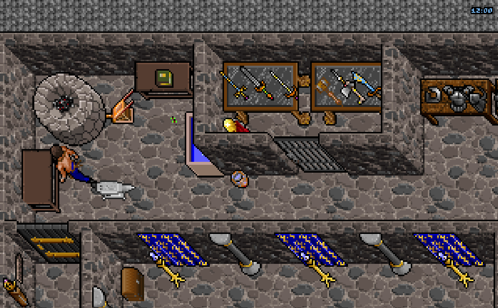 Magic weapons in display cases, original