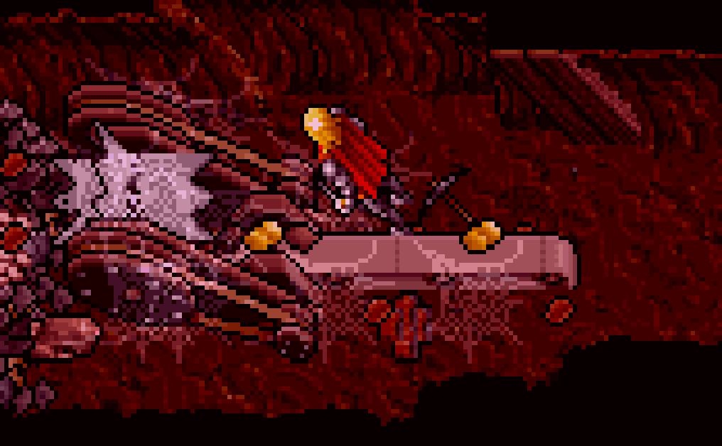 The mining machine in the Minoc mine by torchlight, original