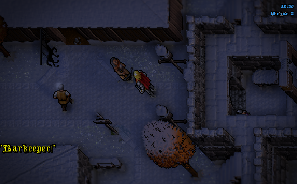 Trinsic at 18:30 on Winter 5, dark and snowy