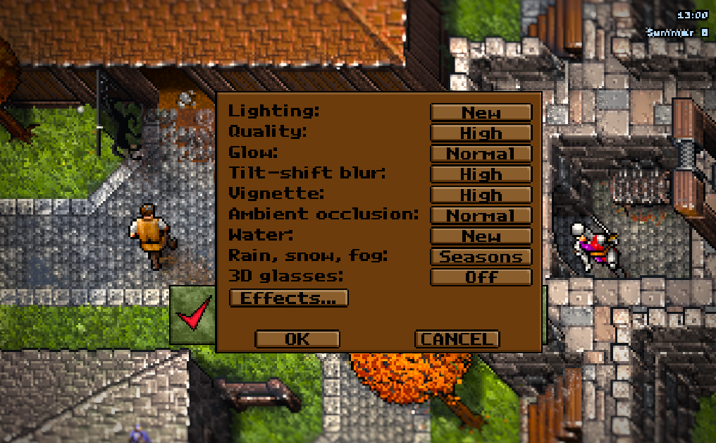 The Lighting Options menu