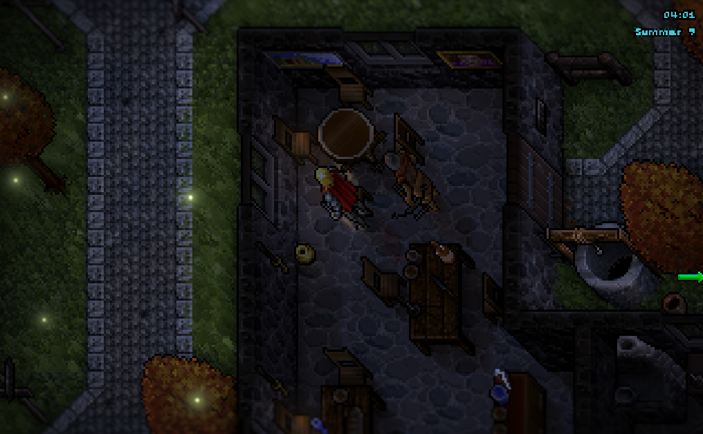 A Trinsic room at 4:00 with moonlight through the west window, relit